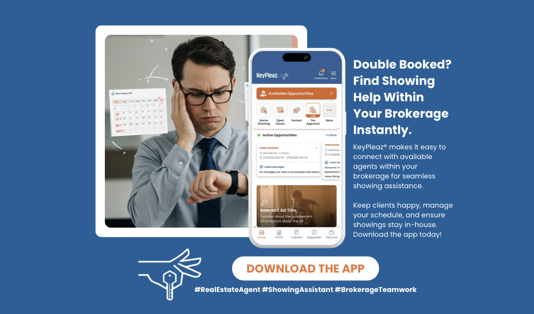 KeyPleaz campaign ad creative: 'Double Booked?' app promotion